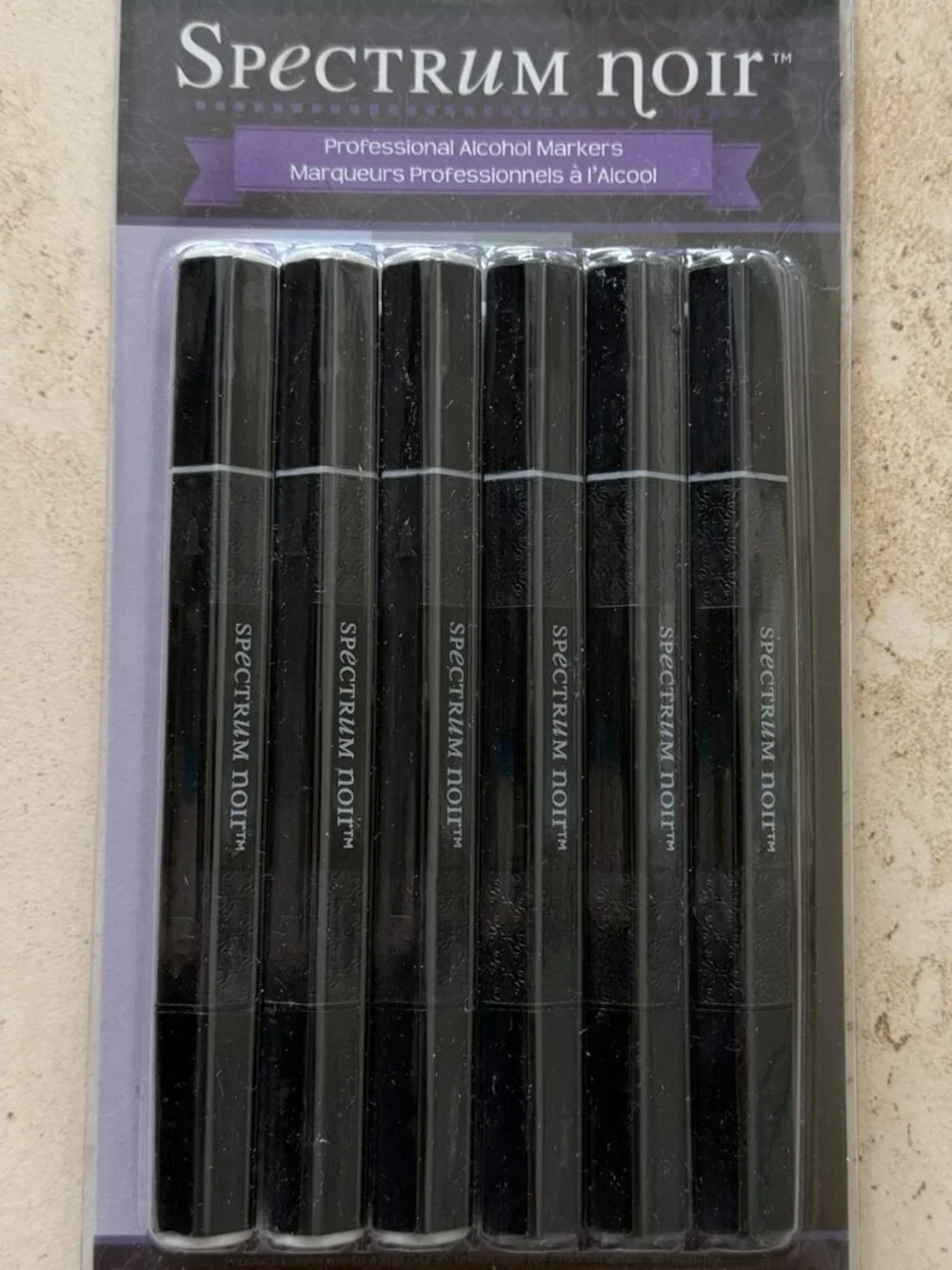 Spectrum Noir COOL GREYS Set of 6 Professional Alcohol Markers Pens Double Ended